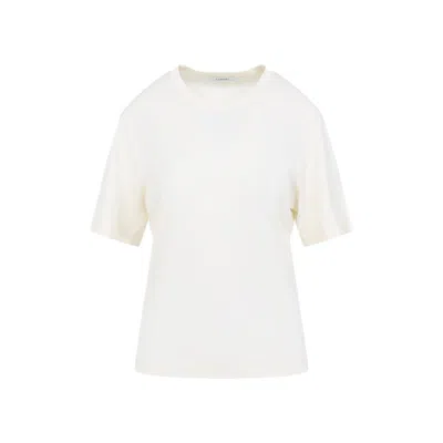 LEMAIRE RELAXED-FIT WHITE COTTON T-SHIRT WITH CLASSIC NECKLINE