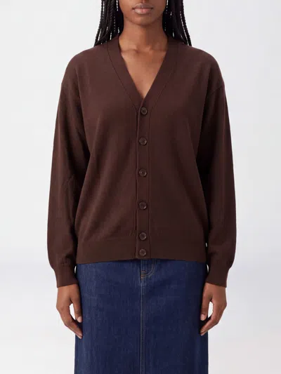 Lemaire Relaxed Fit Wool Blend V-neck Cardigan With Buttons In Beige