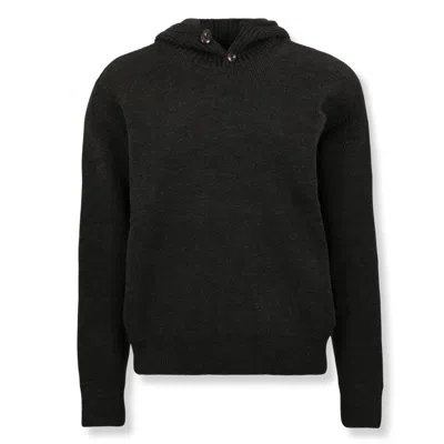 Lemaire Relaxed Hooded Sweater In Black