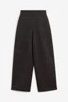 Lemaire Brown Cotton Fleece Relaxed Large Trousers In Black