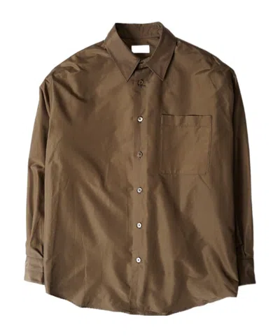 Lemaire Relaxed Long-sleeved Shirt In Brown