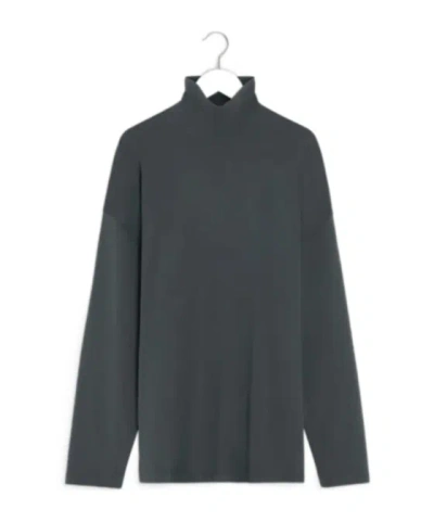 Lemaire Relaxed Mock Neck T-shirt In Gray