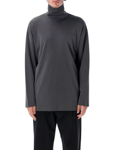 Lemaire Relaxed Mock Neck T-shirt In Gray