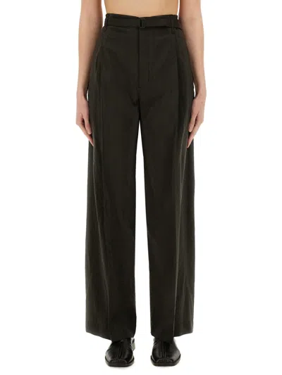 Lemaire Relaxed Pants With Belt In Green