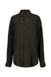 Lemaire Relaxed Fit Shirt With Long Sleeves And Back Yoke In Dark Espresso
