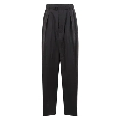 Lemaire Relaxed Silk-blend Pants In Black
