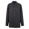 Lemaire Relaxed Silk Shirt With Patch Pockets In Black