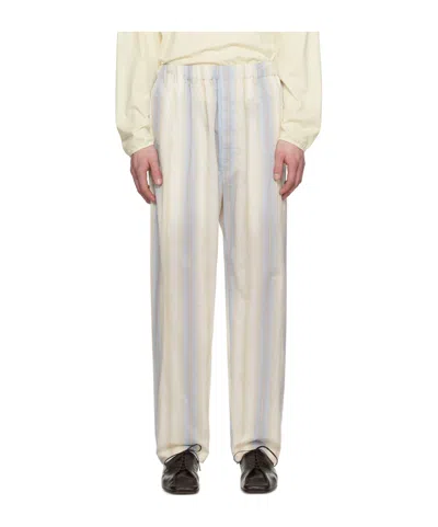 Lemaire Relaxed Striped Casual Pants In Multicolor