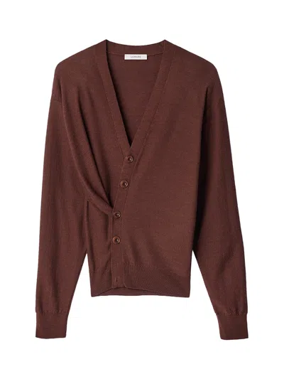 Lemaire Relaxed Twisted Cardigan Acajou