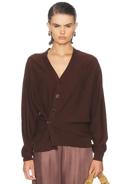 Lemaire Relaxed Twisted Cardigan In Brown
