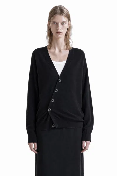 Lemaire Relaxed Twisted Cardigan In Black
