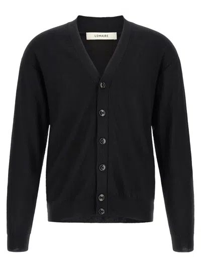 Lemaire Relaxed Twisted Cardigan In Black