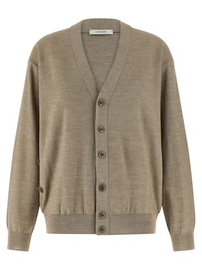Lemaire Beige Relaxed Twisted Cardigan In Brown