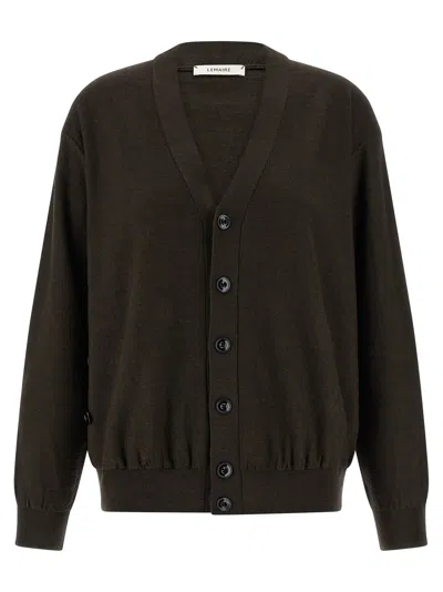 Lemaire Relaxed Twisted Cardigan In Brown