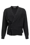 Lemaire Relaxed Twisted Cardigan In Gray