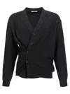 Lemaire Relaxed Twisted Cardigan In Gray
