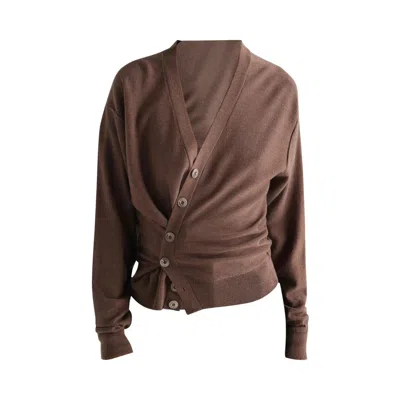 Pre-owned Lemaire Relaxed Twisted Cardigan 'shitake' | Tan | Men's Size S