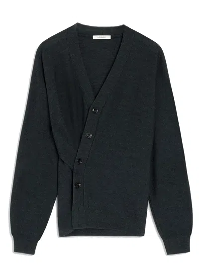 LEMAIRE RELAXED TWISTED CARDIGAN WOMAN ANTHRACITE