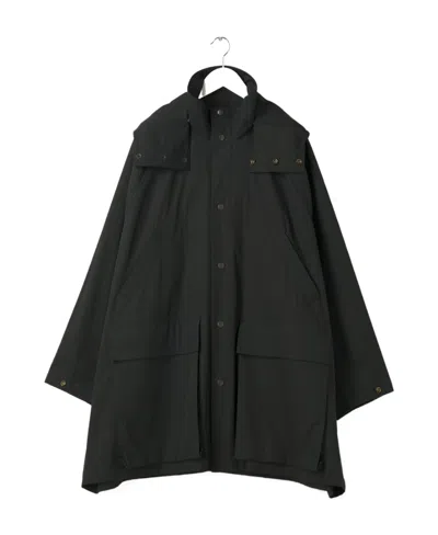 Lemaire Removable Hood Raincoat In Black