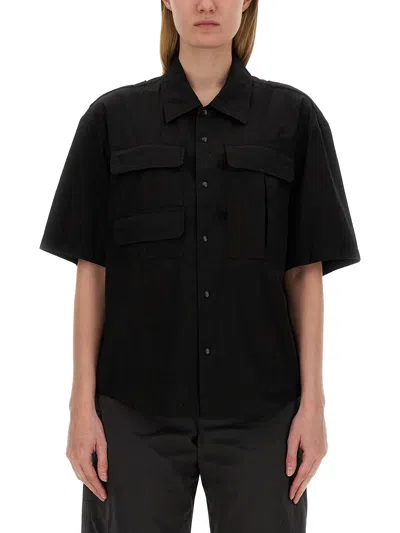 Lemaire Reporter Cotton Shirt In Black