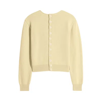 Pre-owned Lemaire Reversible Buttoned Sweater 'butter' | Yellow | Women's Size S