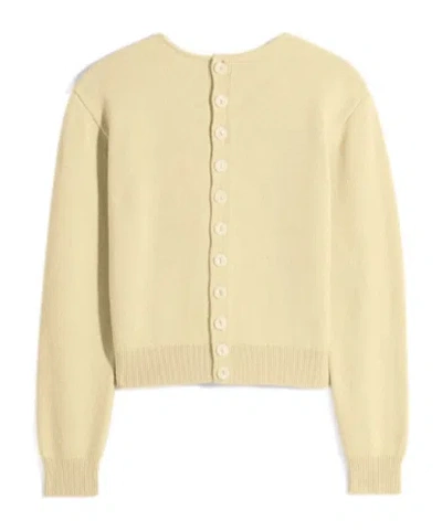 Lemaire Reversible Buttoned Sweater In Cashmere Wool In Brown