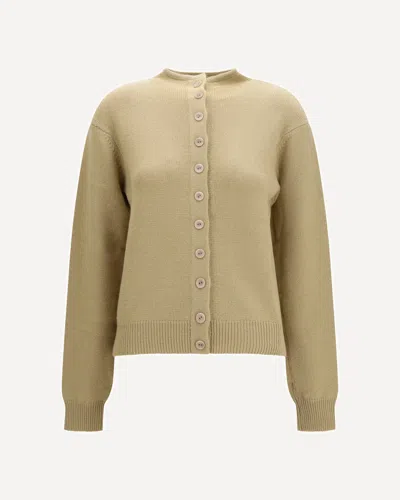 Lemaire Reversible Cashmere Button Sweater In Brown