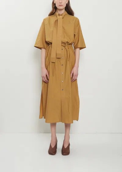 Lemaire Reversible Cotton Silk Tube Dress In Brown