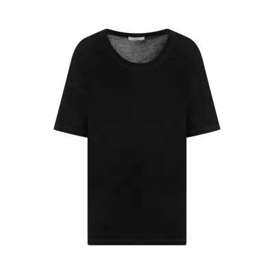 LEMAIRE RIB BLACK COTTON T-SHIRT