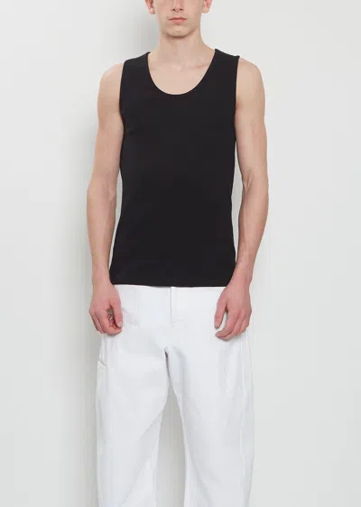 Lemaire Rib Cotton Linen Tank Top In Black