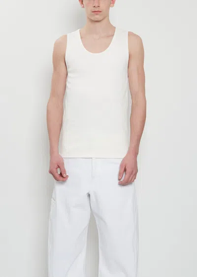 Lemaire Rib Cotton Linen Tank Top In White