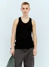 Lemaire Ribbed-knit Cotton Jersey Tank Top In Black
