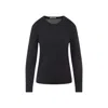 Lemaire Ribbed Crew Neck Long Sleeve Top In Black