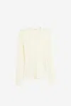 Lemaire Rib Long Sleeve Longsleeve In Cream