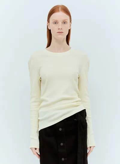 Lemaire Rib Long-sleeve T-shirt In Yellow