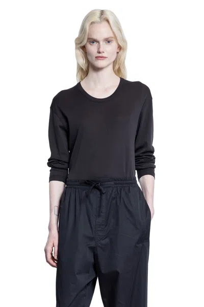 Lemaire Rib Long Sleeve Top In Black