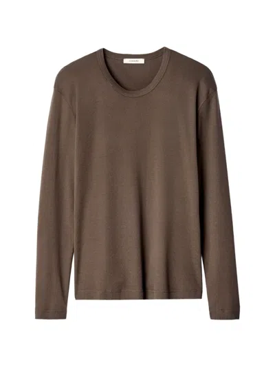 Lemaire Rib Long-sleeve Top In Jersey In Brown