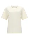 Lemaire Rib Minimalist Classic Crew Neck Cotton T-shirt In Neutral