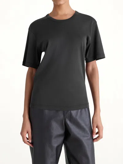 Lemaire Rib Ss T-shirt In Black