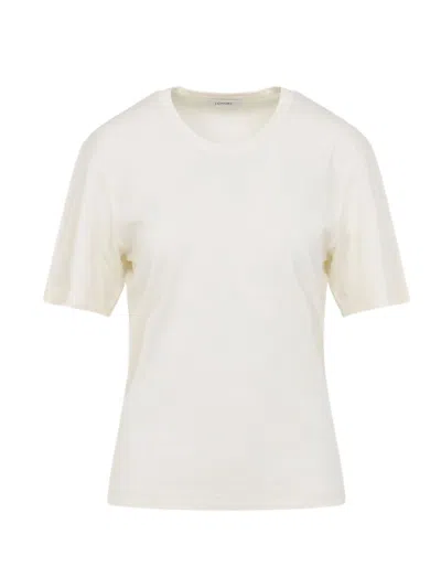 Lemaire Rib T-shirt Woman Cream In White
