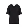 Lemaire Squid Ink Ribbed Cotton Rib T-shirt In Black