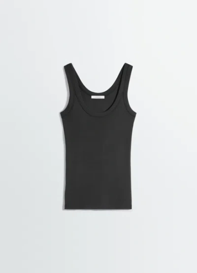 Lemaire Rib Tank Top In Black