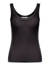 Lemaire Ribbed-knit Cotton Tank Top In Blue