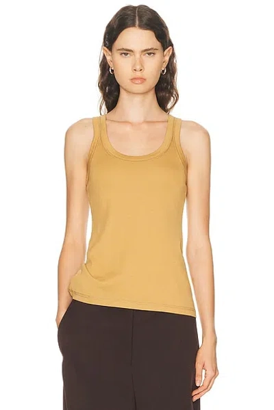 Lemaire Rib Tank Top In Brown