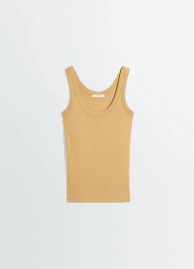 Lemaire Rib Tank Top In Brown