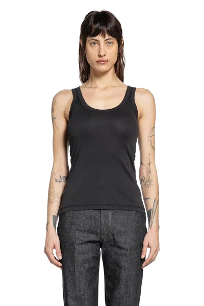 Lemaire Rib Tank Top In Jersey In Black