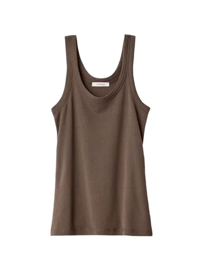 Lemaire Rib Tank Top In Jersey In Brown