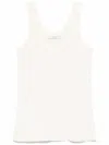 Lemaire Ribbed Cotton Tank Top In Light Cream