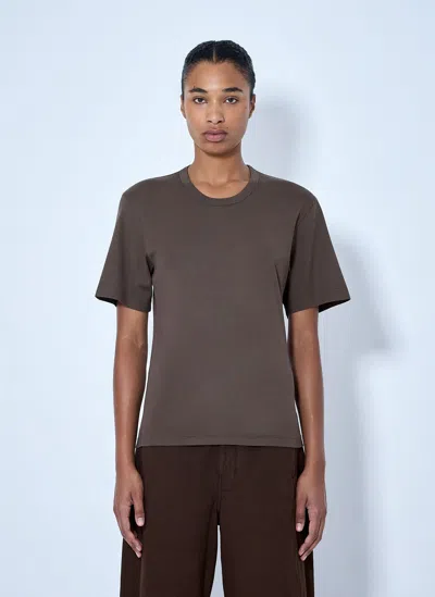Lemaire Rib T-shirt In Brown