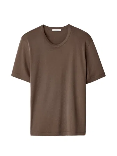 Lemaire Rib T-shirt In Jersey In Brown